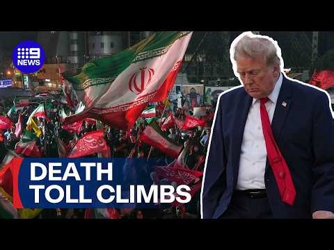 Iran war latest: Ninth straight night of attacks; US death toll rises | 9 News Australia