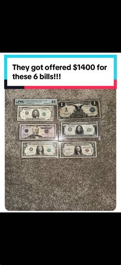 They got offered $1400 for these 6 bills!!! #banknote #currency #cash #money
