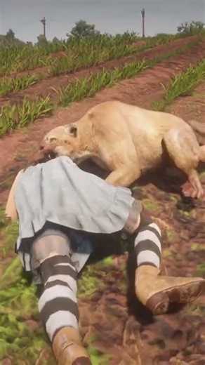 INSANE RDR2 Gameplay! WILD Lion Attack Turns Into EPIC Escape Against Lawmen #shorts #gaming
