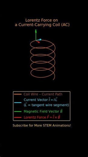 Lorentz Force on an AC Coil | Visualizing Current, Magnetic Field & Force Vectors