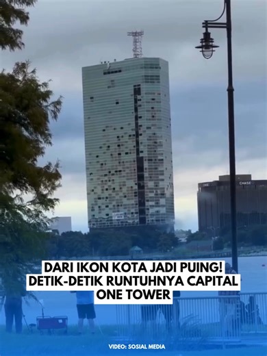 Bangunan ikonik Capital One Tower di Lake Charles, Louisiana, akhirnya resmi tamat riwayat. Gedung setinggi puluhan lantai ini dihancurkan setelah rusak parah akibat dua badai besar, Hurricane Laura dan Delta, yang menghantam berturut-turut pada 2020. Sejak itu, bangunan ini terbengkalai dan jadi simbol nyata betapa brutalnya kekuatan alam. Lima tahun berdiri dalam kondisi sekarat, kini semuanya selesai dalam hitungan detik. Struktur yang telah berdiri selama 41 tahun itu runtuh, menyisakan puin