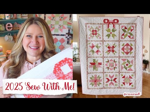 🌸 2025 Sew With Me Finishing! | (Beginner-Friendly Quilt Block and Cross Stitch of the Month!)