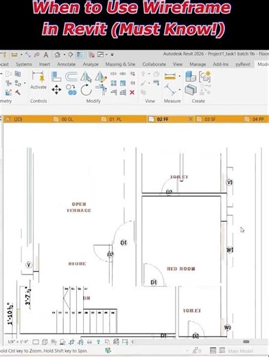 When to Use Wireframe in Revit | Must Know Tip 🚀 #shorts #ytshorts #Revit