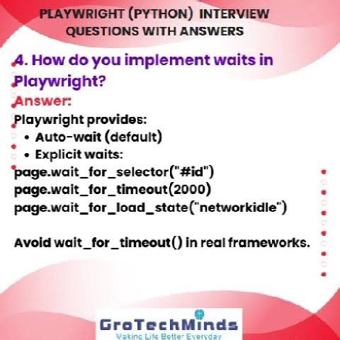 Top 10 Playwright Python Interview Questions & Answers | Automation Testing 2026