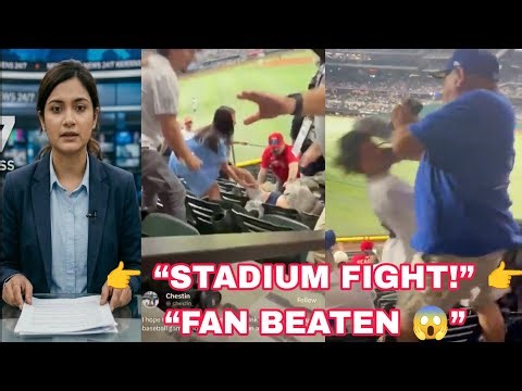 Yankees Fan Brutally Beaten by Rangers Fans |Girlfriend Thrown Down Stairs in Shocking Stadium Fight
