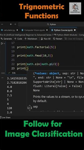 Learn Trigonometric Functions in Python Math Module #artificialintelligence #pythontutorial