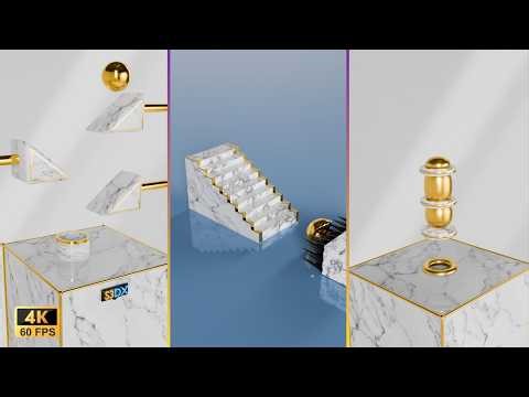 The Most Satisfying Marble & Gold Physics Simulations | 3DCG Compilation 4K 60FPS