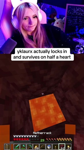YKLaurx locks in and survives on half a heart | Minecraft clutch highlight