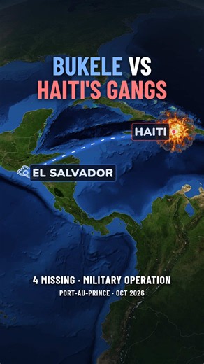 Four Salvadoran service members serving with the UN-backed force in Haiti went missing after an attack near Port-au-Prince. Now El Salvador says it is going in to bring them home. Here's the story on one map. 🗺️👇 Sources: Al Jazeera, CNN, Washington Post (as of Oct 22, 2026) #elsalvador #bukele #haiti #portauprince #haitisgangs