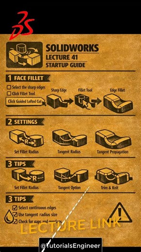 SOLIDWORKS #LECTURE 41 BEGINNER: #solidworks #eduction #3D #Drawing #academy @TutorialsEngineer