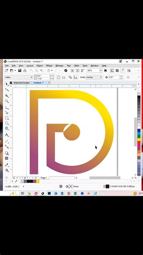 D logo design in corel draw #shortvideo
