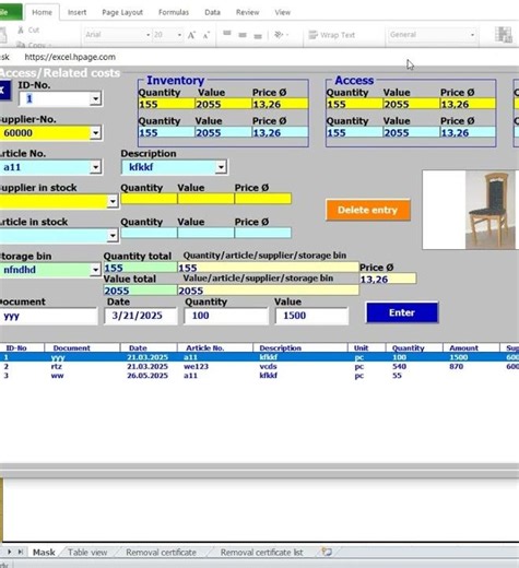 Creating a warehouse program with databases in Excel VBA vvv