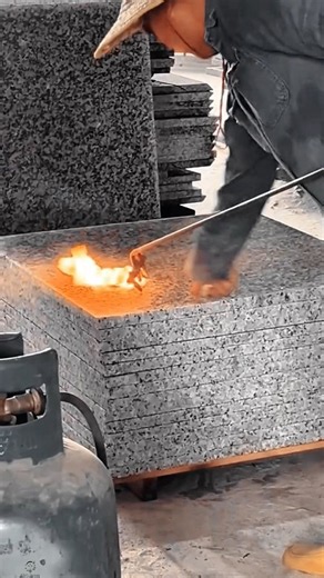 Granite Flaming Work Tool Using Stone Flame Torch #worktool
