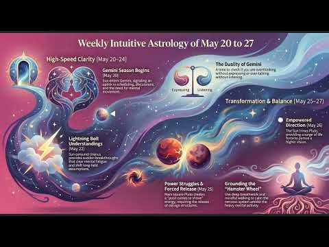 Weekly Intuitive Astrology May 20 to 27 ~ Big Gemini Transits, Mars square Pluto, Venus in Cancer