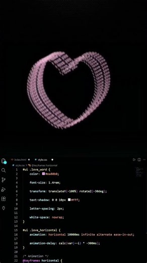Love You Heart | HTML, CSS & Bootstrap #shorts