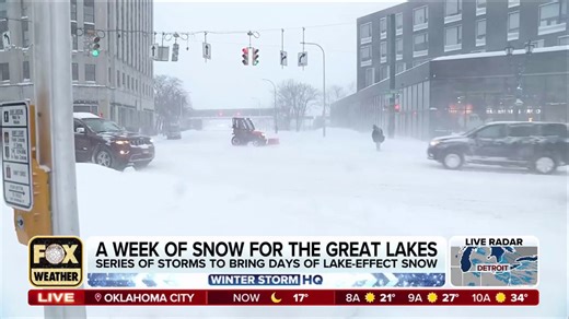 Heavy snow pounds Syracuse, New York, as a powerful lake-effect snowstorm grips the Great Lakes