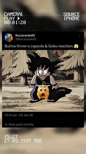 DB2 - Bulma throw a capsule & Goku reaction.😱 #edit #goku #shorts #bulma