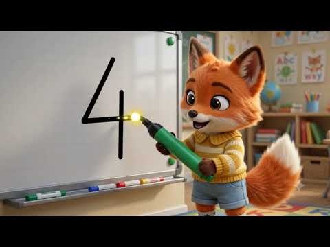 Learn Number 4 (FOUR) | Write & Spell Numbers for Kids | Sevian Academy