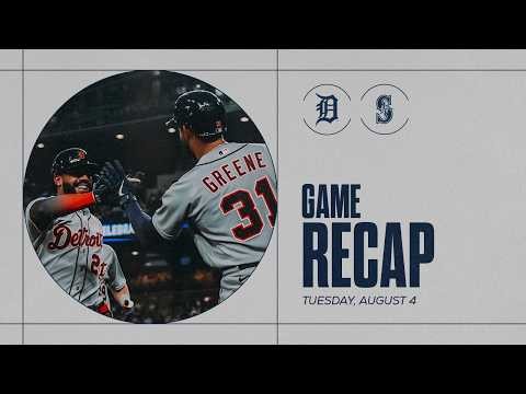 Game Highlights: Melton Throws 7 Scoreless, Tigers Shutout the Mariners 8-0 | 8/4/2026