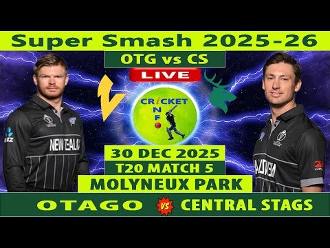 Central Stags vs Otago Volts Live | CS vs OV Live | 5th Match of Super Smash 2025-26 | OV vs CS Live