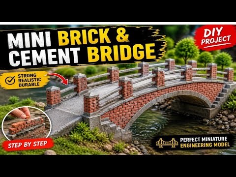 Mini Brick & Cement Bridge Construction | Small Scale Engineering Model