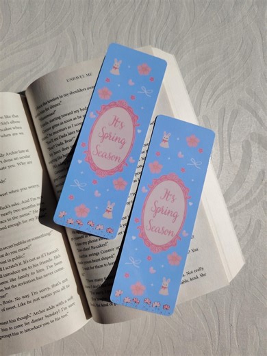 Blue Spring Bookmark - Etsy
