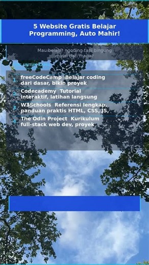 5 Website Gratis Belajar Programming, Auto Mahir! #Shorts