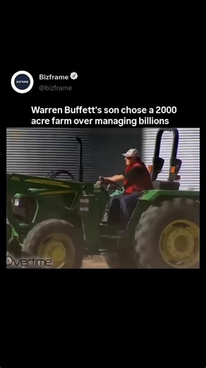 Bizframe | Business Stories on Instagram: "Howard Buffett chose fields over boardrooms. Despite being Warren Buffett’s son and a potential heir to Berkshire Hathaway, Howard Buffett spends most of his time running a 1,500-acre farm in Illinois. He operates heavy machinery, uses GPS-guided equipment, and manages large-scale corn production like any professional farmer. He deliberately stepped away from corporate power and titles, even receiving the same federal farm subsidies as other farmers. Hi
