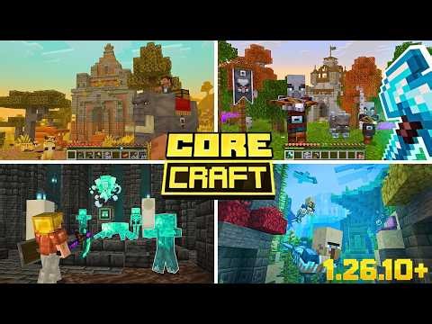 Core Craft Addon for Minecraft PE 1.26.10+ | New Mobs, Villages, Quests & More!