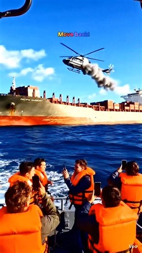 Helicopter Crashes Into Ocean Near Giant Cargo Ship! 🚁🌊