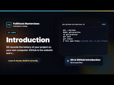 Git & GitHub Introduction Explained | FullStack Masterclass Git & GitHub Course