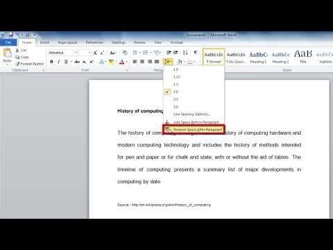 Word: Change Paragraph Spacing