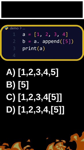 🐍⚡ Python Quiz Challenge!Think you're a Python pro? It's time to put your coding skills to the test! Every question you solve sharpens your logic, strengthens your problem-solving abilities, and brings you one step closer to becoming a better programmer.💬 Drop your answer in the comments before checking anyone else's. Challenge your friends, defend your choice, and let's see who earns today's coding crown! 🚀