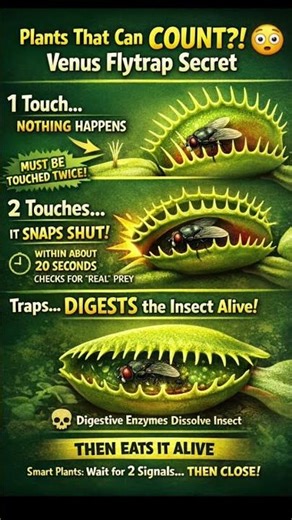 Plants That Can COUNT?!😳 Venus Flytrap Secret#shorts #facts #didyouknow#factshorts#viralshorts