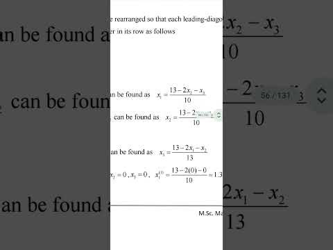 Gauss seidel method watch till the end for more clarification #numerical analysis #mscmaths unit2