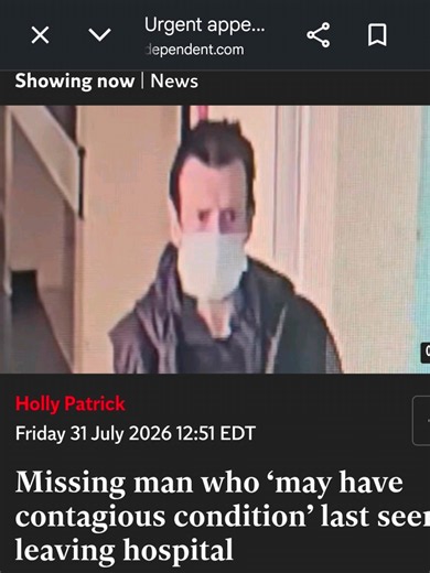 Preston Police have launched an appeal to locate a missing man who may have a contagious health condition. Authorities released CCTV on Thursday (30 July) showing Dean Hesketh, 51, leaving Royal Preston Hospital at 11:16am on 28th July. Mr Hesketh also uses the names Tim, Dean or Anthony Gledhill, police said, He is described as 5ft 4in tall with black hair and blue eves and of a slim build. He was last seen wearing the clothing in this footage - a khaki green and black jacket, black trainers an