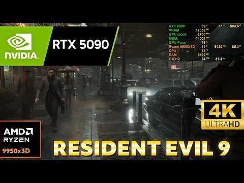 Resident Evil Requiem RTX 5090 | 4K Ultra Benchmark | DLAA + Path Tracing | Max Settings
