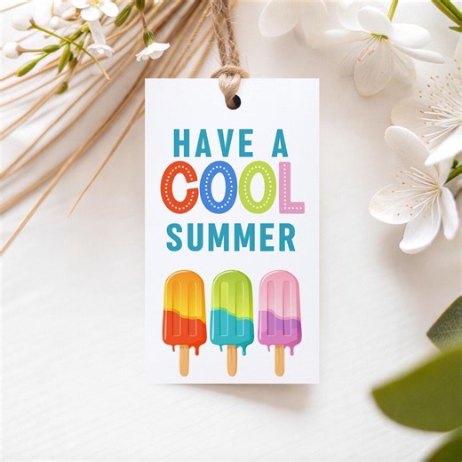 Editable Summer Break Tags for Classmate Treat Bag Last Day of School Party Favor Tag Cool Summer Tag - Etsy