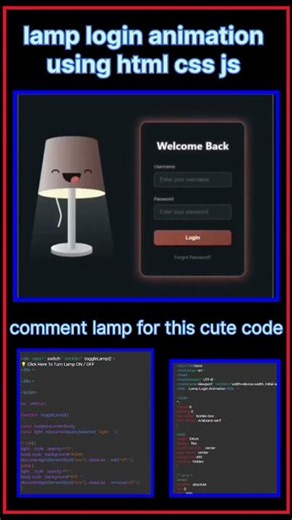 #HTML #CSS #JavaScript #LoginPage #LampAnimation #WebDevelopment #Frontend #Coding #ResponsiveDesign