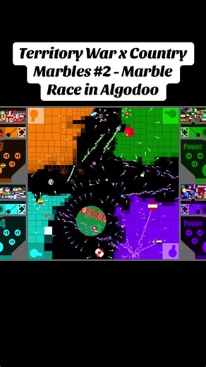 Territory War x Country Marbles #2 - Marble Race in Algodoo