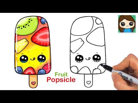 How to Draw a Fruit Popsicle 🍓🥝🍍🍋🫐