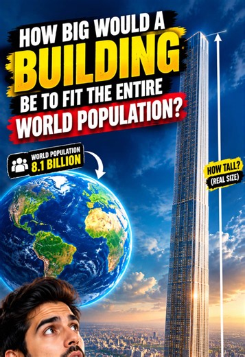 How much bigger a building would fit the whole population #physics #puzzle #physics #illution #physicsteacher