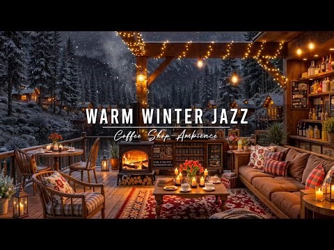Warm Jazz Instrumental Music at Winter Coffee Shop Ambience ⛄ Jazz Relaxing Music for Work, Study