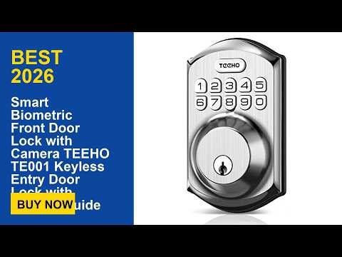 Smart Biometric Front Door Lock with Camera TEEHO TE001 Keyless Entry Door Lock with Keypad Guide