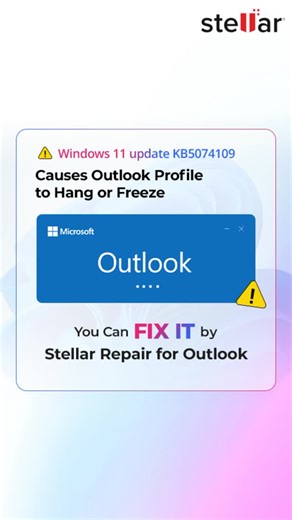 Stellar Data Recovery on Instagram: "Is your Classic Outlook with POP accounts freezing or showing “Not Responding” after the Windows 11 KB5074109 update? Stellar Repair for Outlook scans & recovers your emails and more. Try the quick DIY fix! ✅ Stellar Repair for Outlook helps you: - Repair corrupted PST files - Recover missing emails, contacts & attachments - Restore Outlook without uninstalling Windows updates 👉 Try the quick DIY fix! 🔗 Link in bio https://www.stellarinfo.com/outlook-pst-re