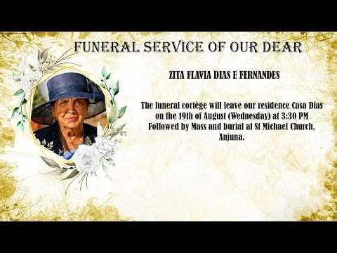 ZITA FLAVIA DIAS E FERNANDES | Funeral Live | 19th Aug 2026 | 3.30 pm