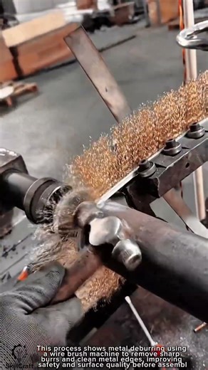 Metal Deburring Work Tool Using Wire Brush Machine #worktool