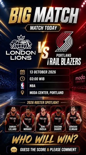 🔥 London Lions vs Portland Trail Blazers | NBA Game Preview 🏀 #Shorts