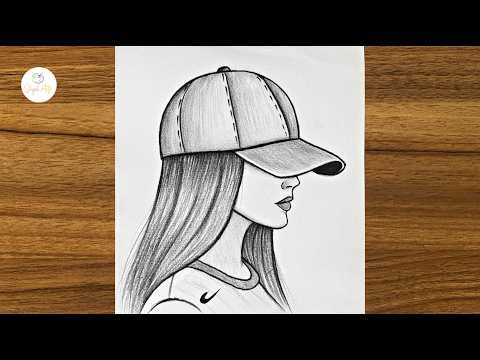 How to draw a girl with Cap || Easy Girl Drawing for beginners || Girl Drawing easy | Pencil sketch