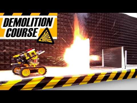 LEGO RC Robot Demolition Course: Blasting Through Walls!